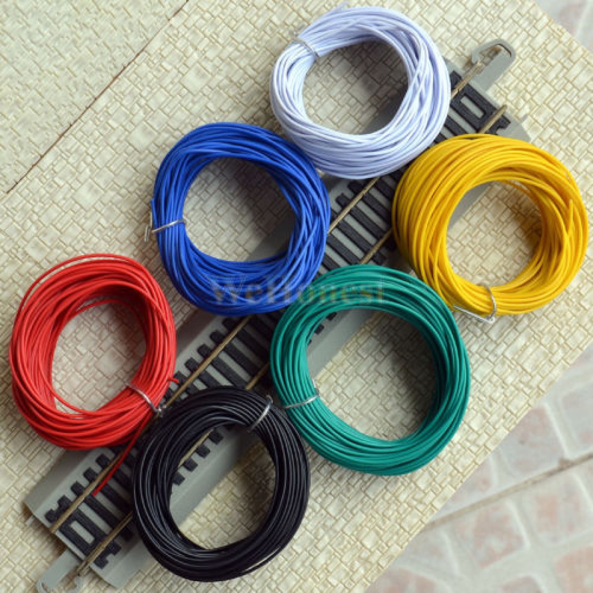 6 Rolls Assorted Colors Stranded Equipment Wires 7/0.15 for layouts 60 Meters